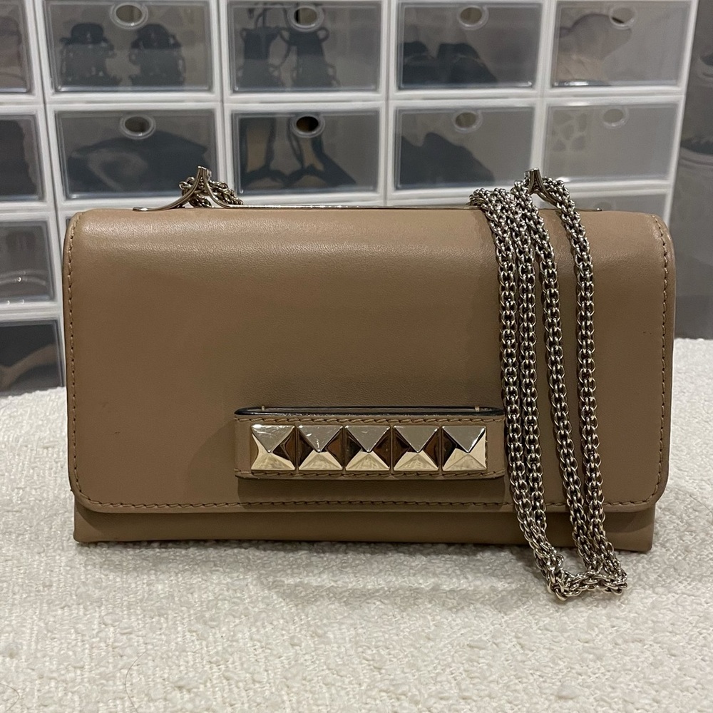 Valentino Va Va Voom Beige Leather Handbag